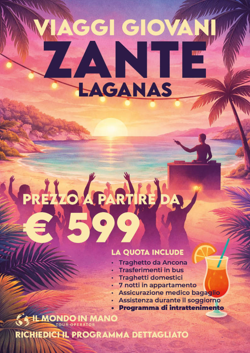 Viaggi giovani a Zante 2026