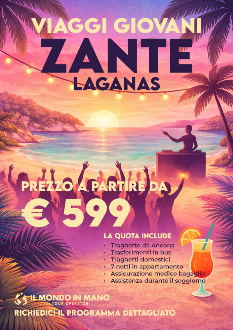 Viaggi giovani a Zante 2026