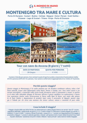 Tour Montenegro mare e cultura
